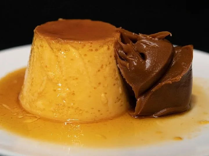 Flan con dulce de leche